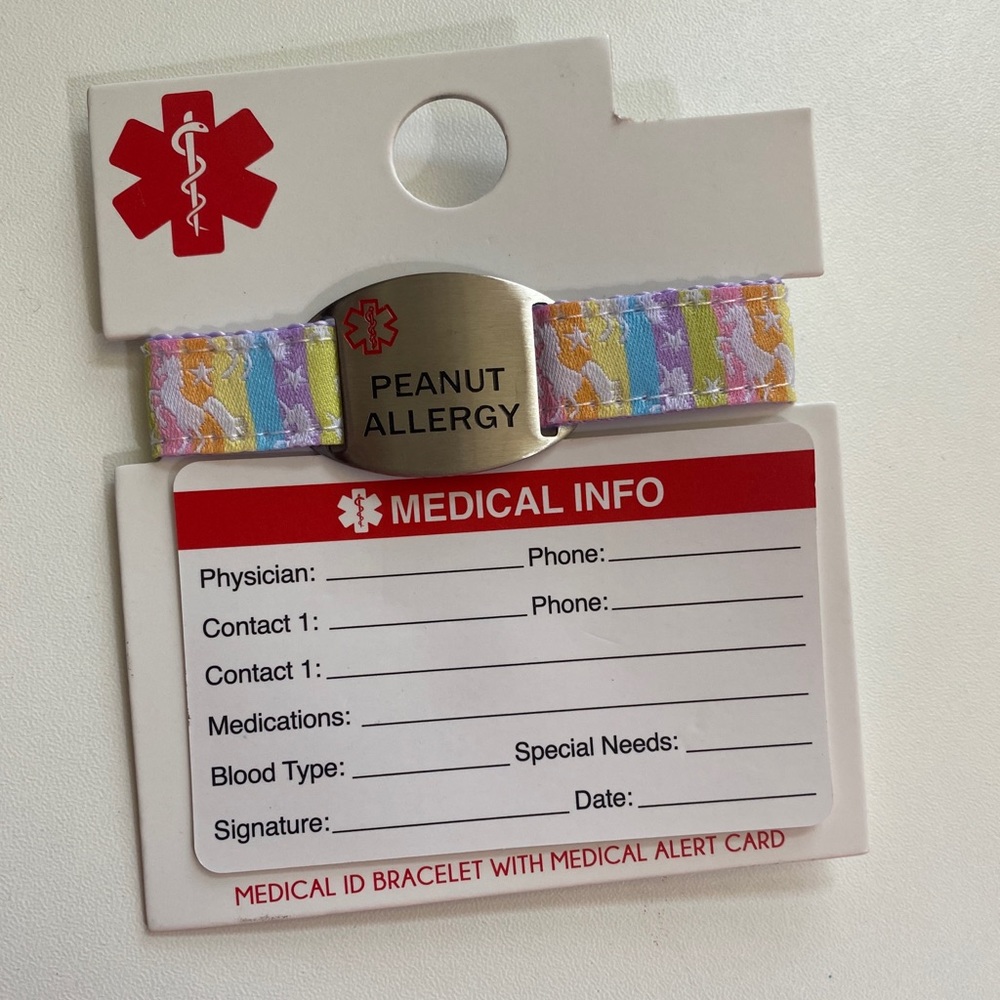 Peanut Allergy Medical ID Bracelet Wristband